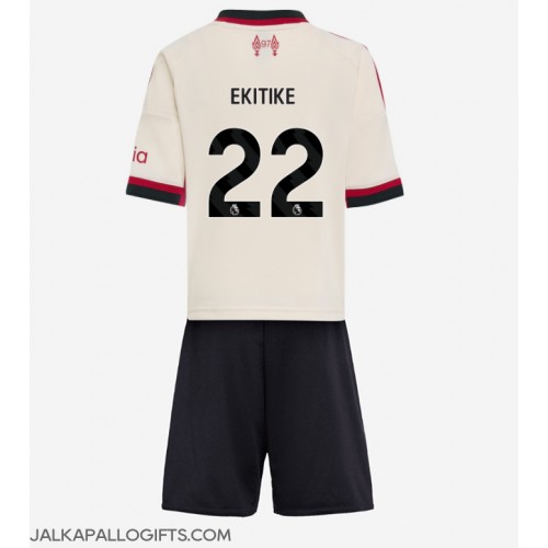 Liverpool Hugo Ekitike #22 Vieras Peliasu Lasten 2025-26 Lyhythihainen (+ Lyhyet housut)